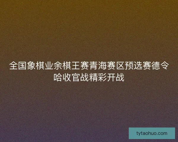 全国象棋业余棋王赛青海赛区预选赛德令哈收官战精彩开战